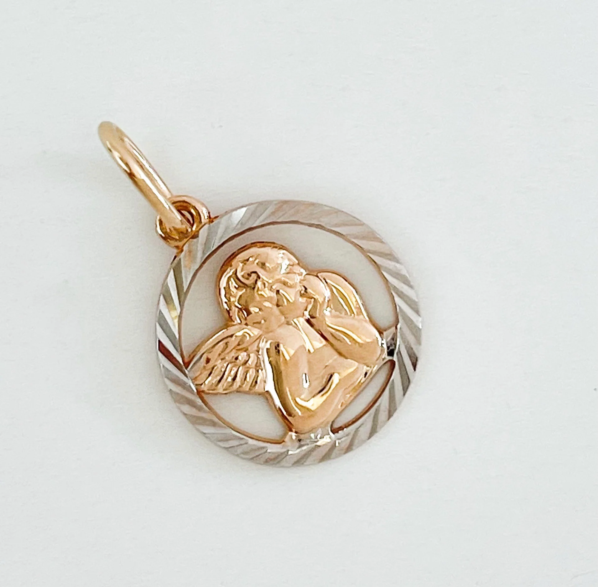 Religious Pendant in 14K/585 Rose Gold "Angel"